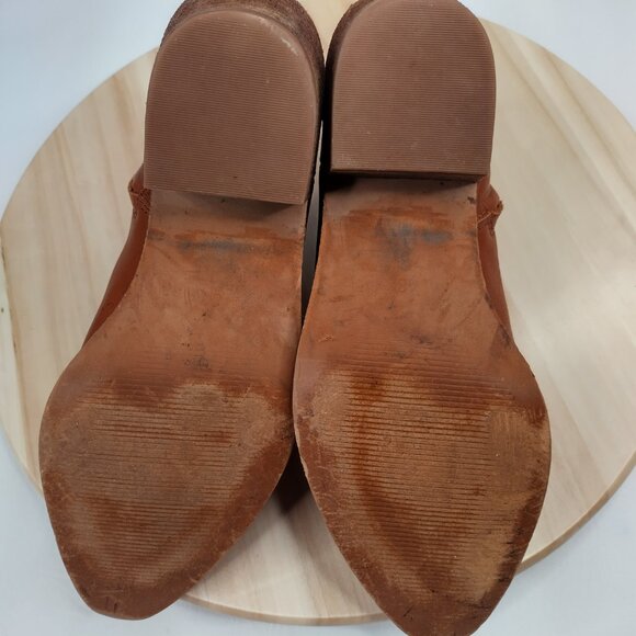 Madewell Charley Bootie Leather Block Heel English Saddle K5307 Women US 8 - Picture 13 of 16